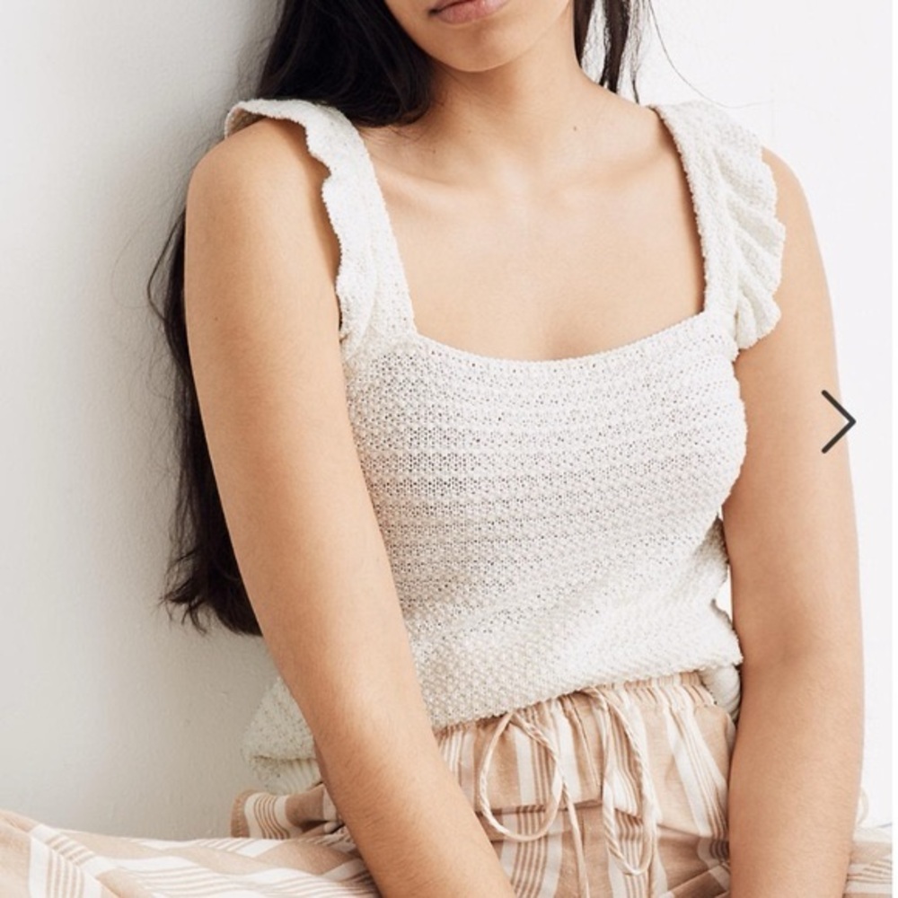 Madewell Crocheted Ruffle-Strap Sweater Tank
